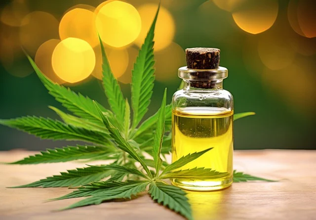 oil and aloe Vera plant on table